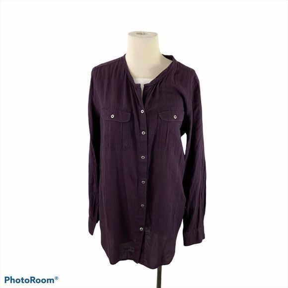 🌿4/$35🌿GAP Purple Long‎ Sleeve Button Down Shirt (S) - Picture 8 of 8